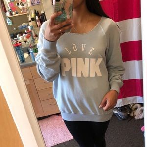 Campus Crew Oversize Sweatshirt (baby blue) - PINK
